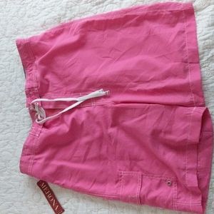 Merona Swim Trunks Men's, size 32-34, Pink, Velcro fly, New with Tags.